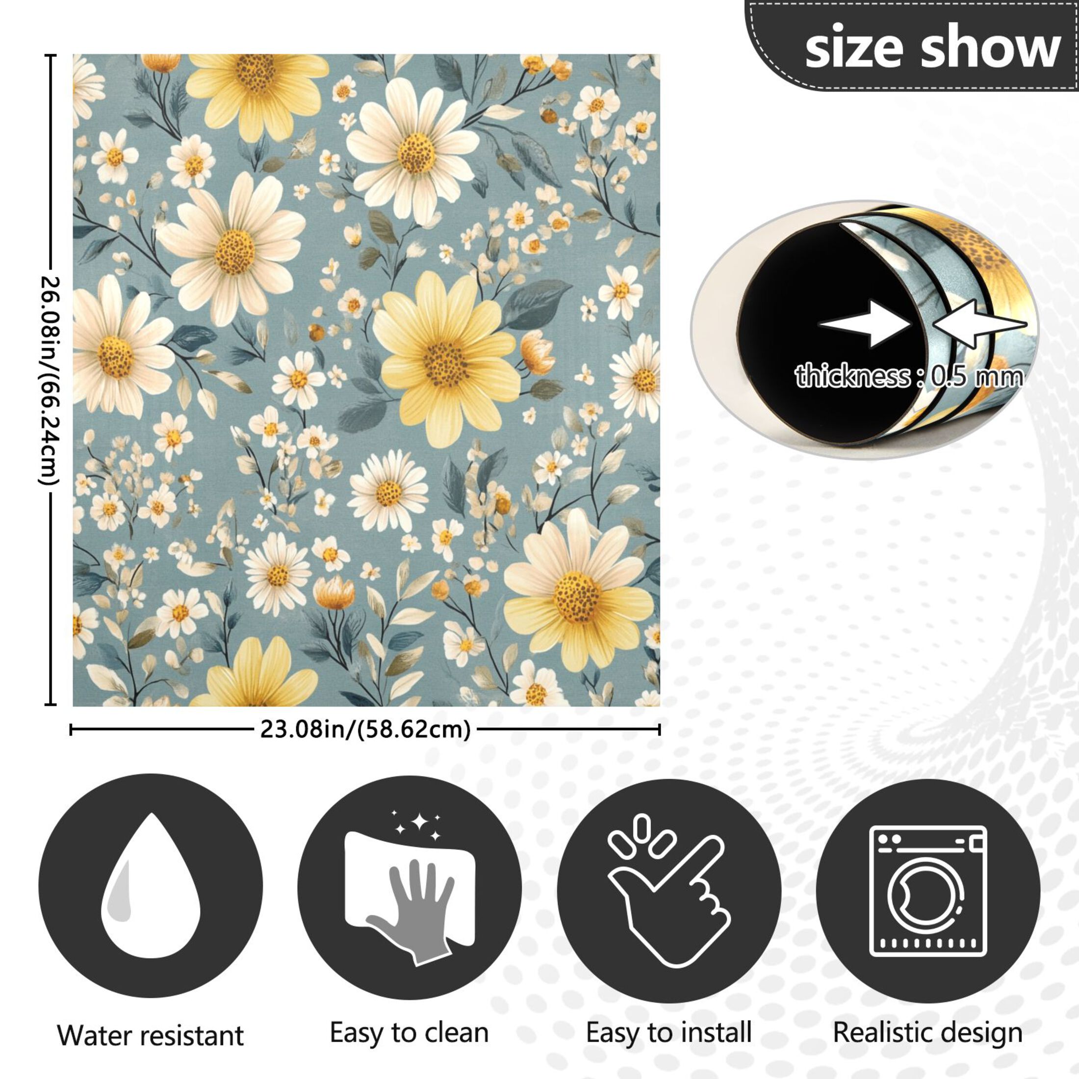 Dishwasher Magnetic Sticker 23x26 Inch Refrigerator Magnetic Sticker Washing Machine Magnetic Sticker Kitchen Panel Magnetic Sticker Home Decor Cool Beautiful Yellow Flowers