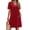 Wine-Red, variant on Summer Dresses for Women Short Sleeve V Neck Casual Shift Dress with Pockets