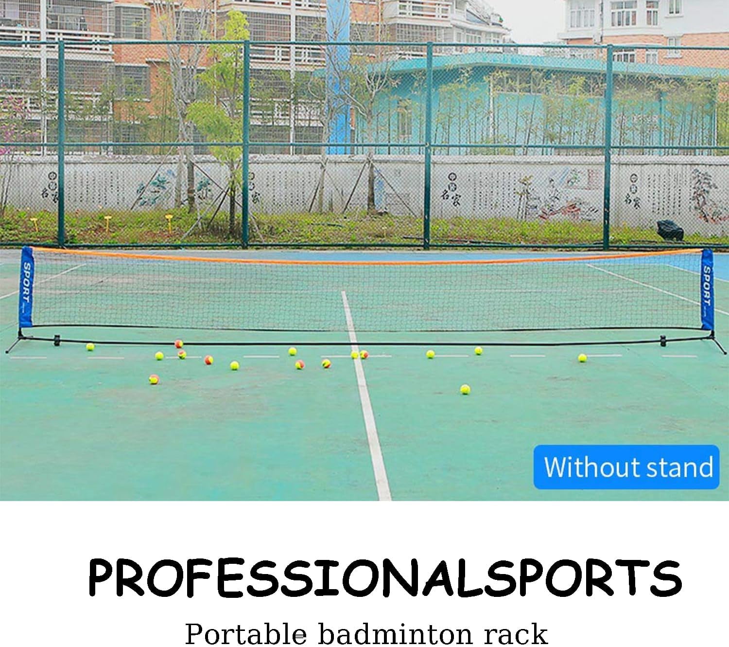 Volleyball Net Outdoor,Badminton Net,Easy Setup Nylon Sports Net Without Poles - for Indoor or Outdoor Court, Beach, Driveway