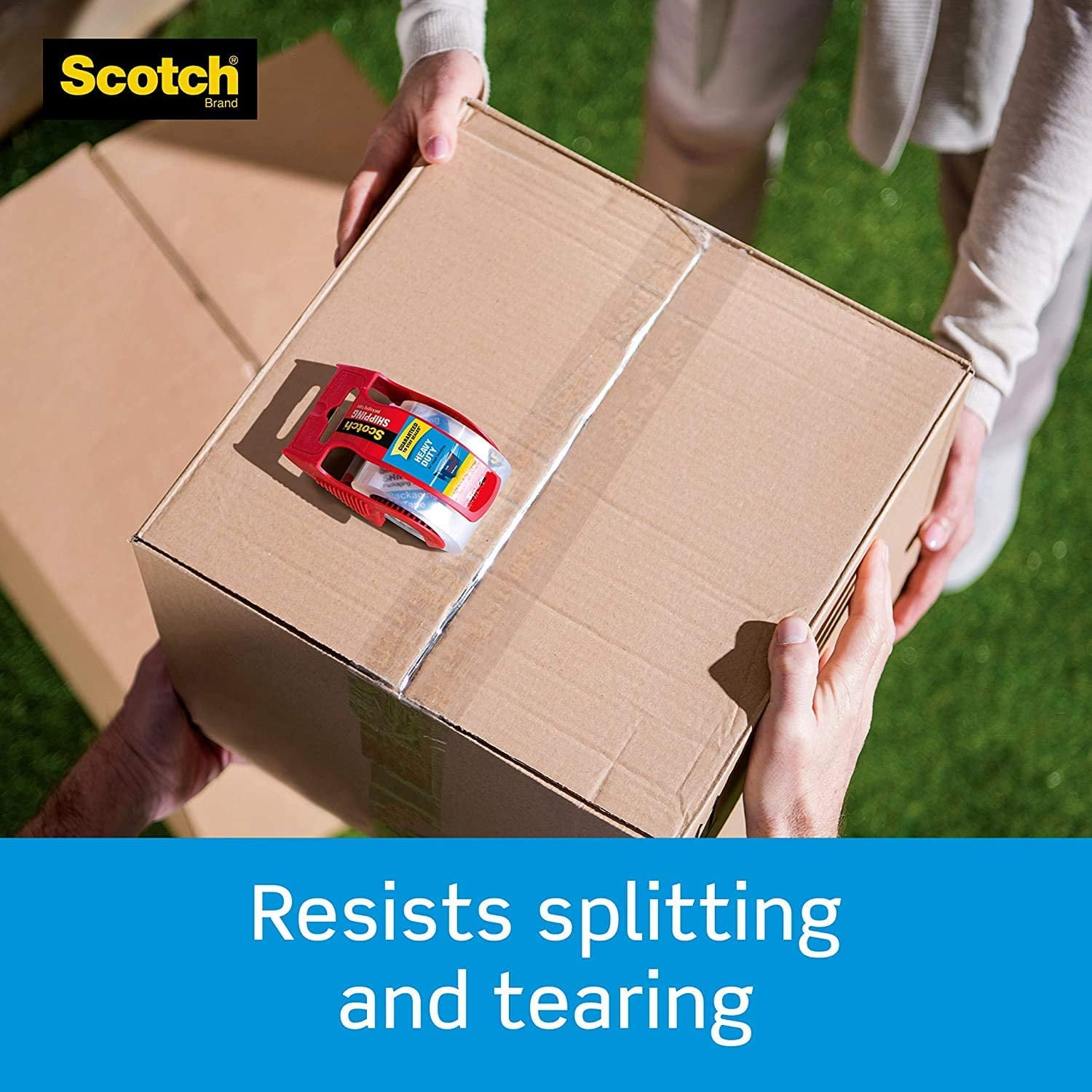 Scotch Tape Heavy Duty Shipping Packaging Tape, 1.88 Inches x 800 Inches, 1.5" Core, Clear, Great for Packing, Shipping & Moving, Rolls with Dispenser 142-6 2 Pack, 12 Rolls 548415484564864