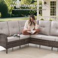thumbnail image 4 of Bellefurn Patio Furniture Set Outdoor Wicker Sectional Sofa L Shaped Couch with Ottoman,Patio 6-Seat Sofa High Back Conversation Set for Deck,Backyard,Porch, 4 of 9