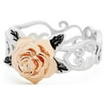thumbnail image 4 of Grofry Elegant Two Tone Women Rose Flower Hollow Band Finger Ring Wedding Jewelry Gift, 4 of 7