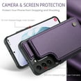 thumbnail image 2 of Mantto Case for Samsung Galaxy S21 with Card Holder, Retro PU Leather RFID Blocking Credit Card Slots Double Magnetic Clasp Flip Kickstand Shockproof Phone Cover for Samsung Galaxy S21,Purple, 2 of 9