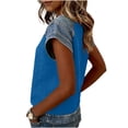 thumbnail image 5 of Ankola Women's Short Sleeve Crewneck T-Shirt Color Block Tunic Tshirt Casual Loose Blouses Tops, 5 of 7