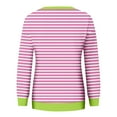 thumbnail image 5 of hxobax Women's Striped Sweatshirts Colorblock Crewneck Long Sleeve Pullover Tops Tunic Raglan Shirts, 5 of 5
