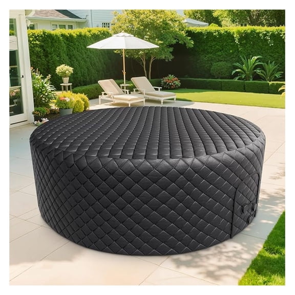 Insulated Inflatable Hot Tub Thermal Cover Protector, 5MM Thick Round SPA Hot Tub Insulated Covers Replacement, 72x72 Inch Waterproof Lid Fit 71 x 71 or 70 x 70 for Outdoor
