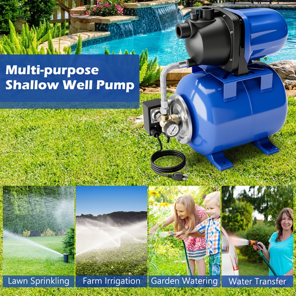 Spaco 1200 W Garden Water Pump Shallow Well Pressurized Irrigation, Outdoor Tools for Garden, Garden Care Tools-Blue