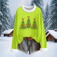 thumbnail image 6 of HOMBOM Womens Green Shirts Long Sleeve Christmas Dressy Casual Fuzzy Xmas Snowman Crewneck Blouse for Female Fall, 6 of 6