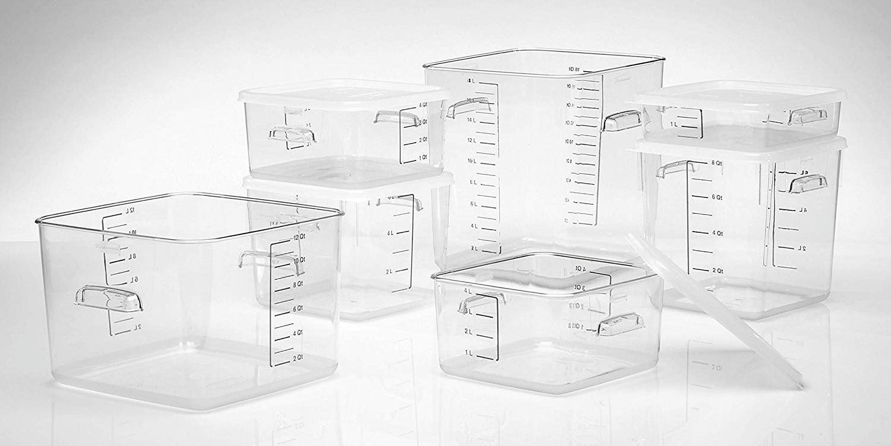Rubbermaid Commercial Products Small Lid For 2, 4, 6, And 8 Qt. Plastic  Space Saving Square Food Storage Container (Fg650900Wht),White
