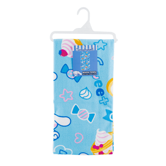 Hello Kitty & Friends Cinnamoroll Beach Towel, 27 x 54 Inches, 100% Polyester Quick-Dry Soft Bath & Beach Towel, Official Sanrio