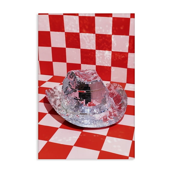 Stupell Industries Disco Patterned Cowboy Hat Performing Arts Painting Gallery Wrapped Canvas Art Print Wall Art, 16 x 24