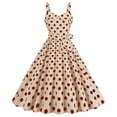 thumbnail image 2 of xfsWaSs Women's Vintage Dress Sleeveless Polka Dot Dress 1950S Party Swing Dresses Spaghetti Straps Wedding Guest Dresses for Women, 2 of 4