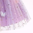 thumbnail image 4 of IBTOM CASTLE Toddler Flower Girl Dress, Flutter Sleeve Floral Embroidery Smocked Tulle Tutu Princess Dresses for Birthday Wedding Purple Floral, 4 of 7
