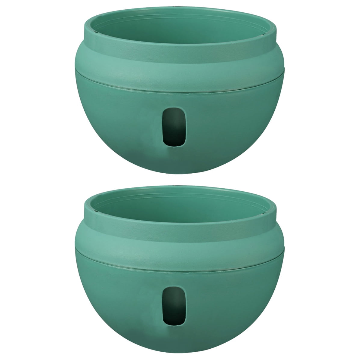 2 pcs Hanging Flowerpot Plastic Planter Decorative Plant Orchid Hanging Pot with Chain - Size S (Green)