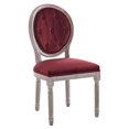 thumbnail image 2 of Modway Chaise de Salle à Manger en Velours à Dossier Ovale 19.5 Pouces Naturel/marron Rouge, 2 of 10