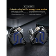 KZ ZSN PRO 2 in-Ear Monitor, 1BA+1DD Hybrid Driver HiFi Earphones IEM, Wired Earbud, Detachable Silver-Plated Recessed 0.75mm 2Pin Cable for Audiophile(with Mic, Blue)
