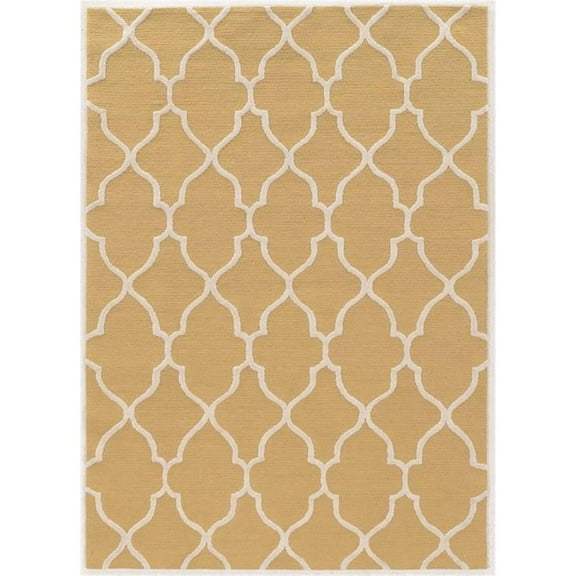 Laysan Home 5' x 7' Geo Hand Tufted Rug in Yellow