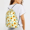 thumbnail image 6 of XMXT Waterproof Gym Bag, Sunflower Flower Background Drawstring Backpack for Men, s Multicolor, 6 of 8