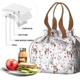 thumbnail image 4 of Bull Terriers and Hearts Drawstring Lunch Bag Women - Drawstring Lunch Bag Insulated for Work Office - Stain-Resistant Large Lunchbags for Women with Multi-Pockets, 4 of 6