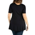 thumbnail image 2 of 24seven Comfort Apparel Plus Size Elbow Sleeve Henley Tunic Top, 2 of 4