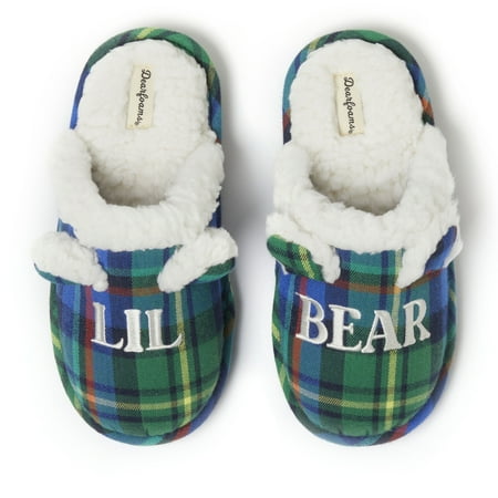 

Dearfoams Kids Lil Bear Plaid Scuff Slipper