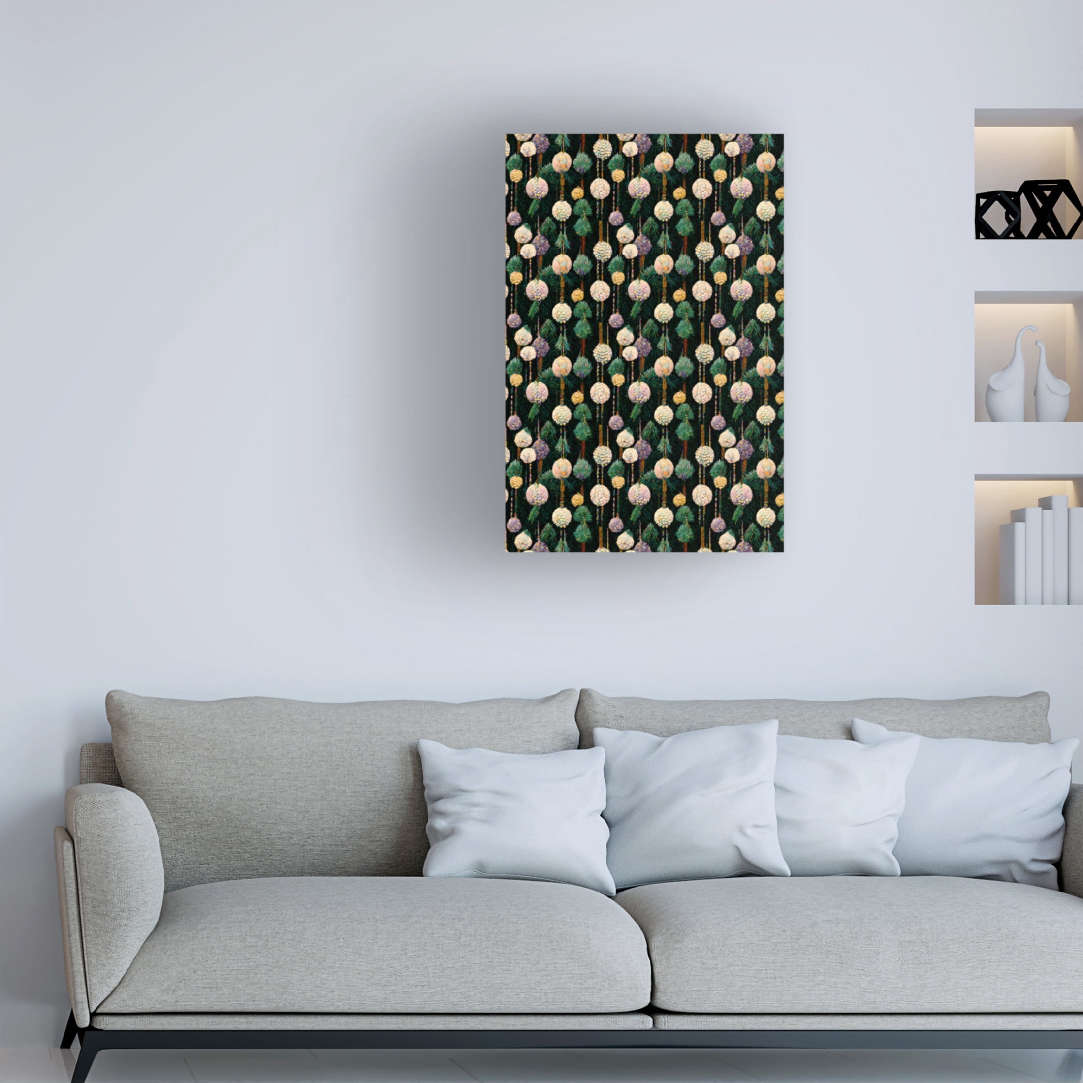 Canvas Wall Art - Treechild 'Christmas Pattern' Wall Art for Living Room, Bedroom, or Office D?cor by Trademark Fine Art - 22 x 32 Inches