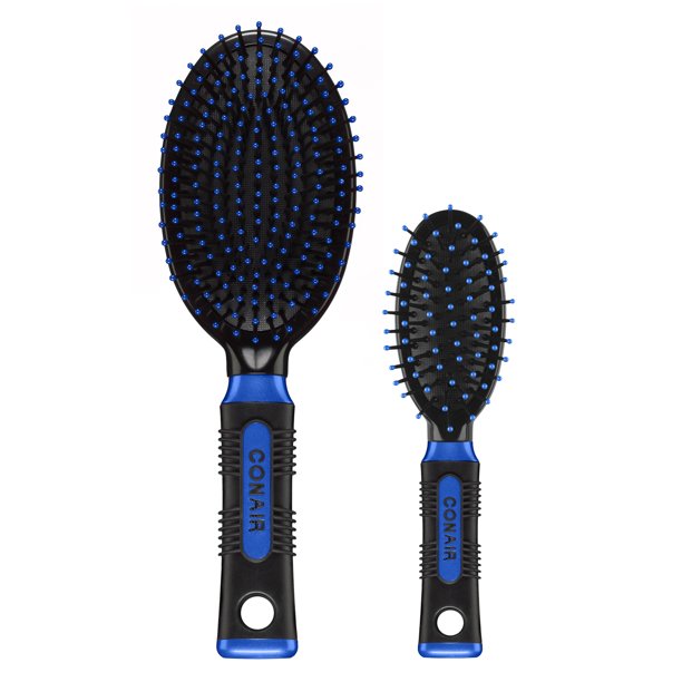 Conair Professional Full and Midsize Cushion Brush Pack, 2pc (Colors