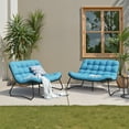 thumbnail image 5 of Crestlive 2-Seater Outdoor Patio Loveseat with Soft Cushions, All-Weather Outdoor Couch Patio Furniture, Blue, 5 of 9