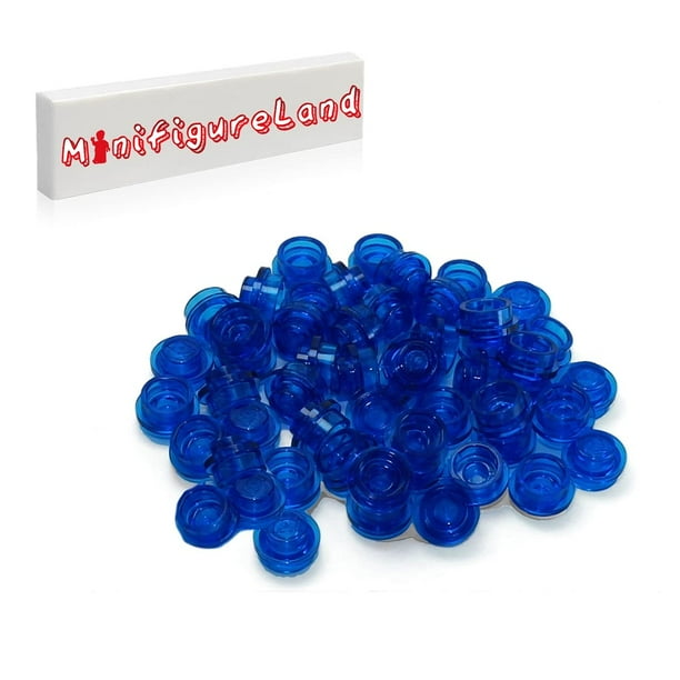 LEGO Parts and Accessories - Transparent Dark Blue Round 1 X 1 Plates (100 Pieces) LEGO -