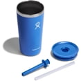 thumbnail image 3 of Hydro Flask Gobelet en Acier Inoxydable 20 Oz Tout Autour avec Paille Flexible Résistante aux Fuites et Couvercle à Pression, Bleu Cascade, 3 of 7