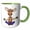 Green/White, variant on 3drose, Funny Cute Moose Meditation and Yoga Cartoon, 11oz Mug