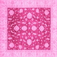 thumbnail image 1 of Ahgly Company Indoor Square Oriental Pink Traditional Area Rugs, 4' Square, 1 of 4