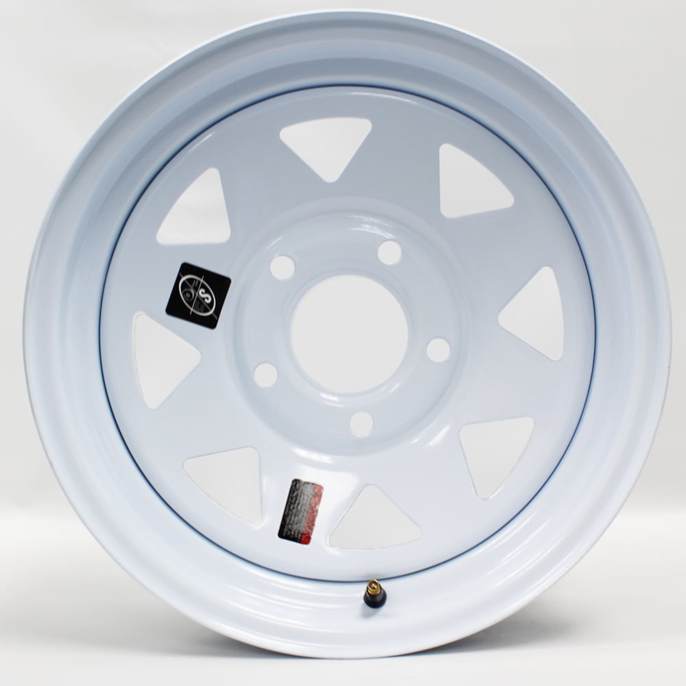 15" x 5" White Spoke Trailer Wheel 54.5" Bolt Circle
