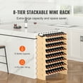 thumbnail image 2 of KFFKFF 72 Bottle Stackable Modular Wine Rack 8-Tier Bamboo Wood Display Shelf, 2 of 9