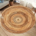 thumbnail image 3 of Natural Jute Woven Round Soft Area Rug Washable Non-Slip Indoor Floor Mat for Rustic Boho Bedroom Living Room Home Decor, 3 of 9