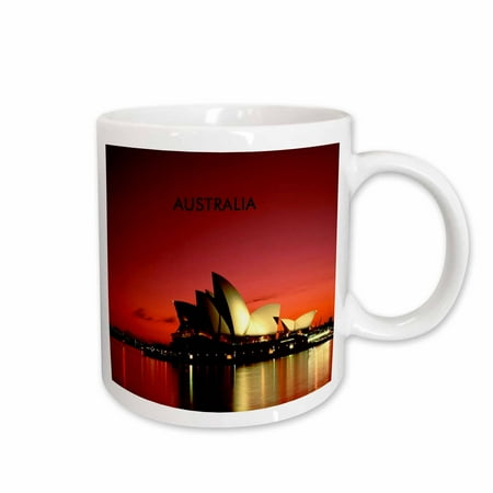 

3dRose Night Time Picture Of Sydney Opera House Australia Ceramic Mug 11-ounce