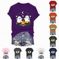thumbnail image 5 of Towmus Women Halloween T-Shirt Cute Ghost Graphic Fall Shirt Pumpkin Tees Short Sleeve Tops, 5 of 7