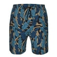 thumbnail image 3 of Goofa Blue Leaves A Printed Mens Swim Trunks Summer Quick Dry Short Beach Swimwear Bathing Suits-, 3 of 9