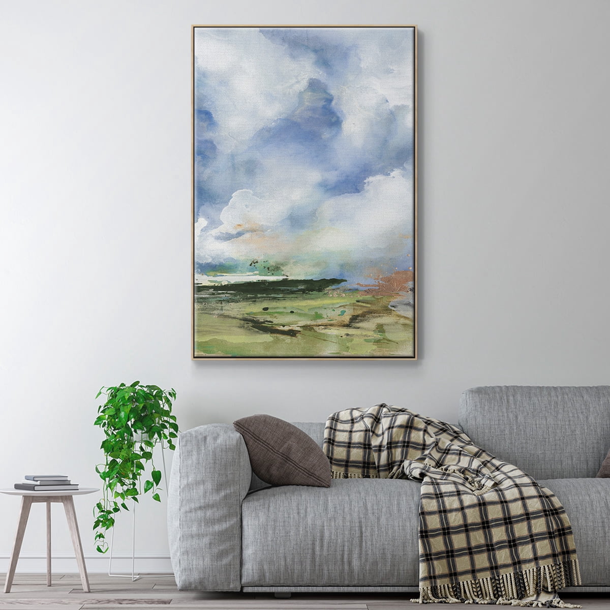 Spring Air II Framed Premium Gallery Wrapped Canvas - Ready to Hang - 27 x 41 - Natural Wood Floating Frame
