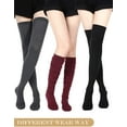 thumbnail image 3 of 1/2/3 Pairs Extra Long Socks Thigh High Socks Leg Warmers Extra Long Boot Stockings for Girls Women (Random Colors, Cotton + Spandex), 3 of 7