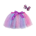 thumbnail image 1 of ITFABS Jupe Bulle Taille Haute Colorée Décontractée pour Enfants avec Nœud et Pince à Cheveux, 1 of 9