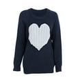 thumbnail image 2 of Qiylii Valentine's Day Sweater Knitted Tops for Women, Autumn Leisure Round Collar Pullover Sweater,Valentine's Gift for Her, 2 of 8