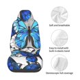thumbnail image 4 of Wukai Blue and White Butterflies Full Set Car Seat Covers with Soft Padding Universal Auto Front Seats Protector and Cushion Mat, 4 of 5