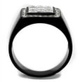 thumbnail image 3 of Luxe Jewelry Designs Men's Two Tone IP Black Stainless Steel Ring with AAA Grade CZ Stones - Size 12, 3 of 4