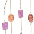 thumbnail image 5 of DecMode 34" Multi Colored Metal Indoor Outdoor Geometric Windchime with Stained Glass, 5 of 9