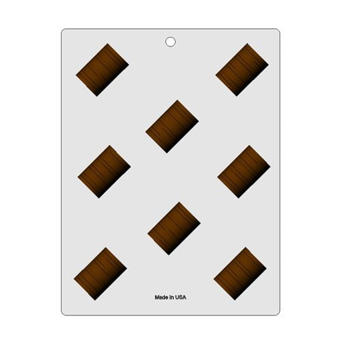 Bendable Plastic Chocolate Mold: Ridged Log, Each Cavity 45mm x 27mm x 18mm High