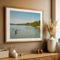 thumbnail image 4 of Caspian Lake Beach, Greensboro - Greensboro Vermont Photography Lake Summer Water Boat Scenic Nature Oak Framed Wall Art Print 20 x 30 inches, 4 of 6