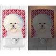 thumbnail image 2 of Caroline's Treasures SS4526CNL Bichon Frise Hearts Love and Valentine's Day Portrait Ceramic Night Light, 6x4x3",, 2 of 2
