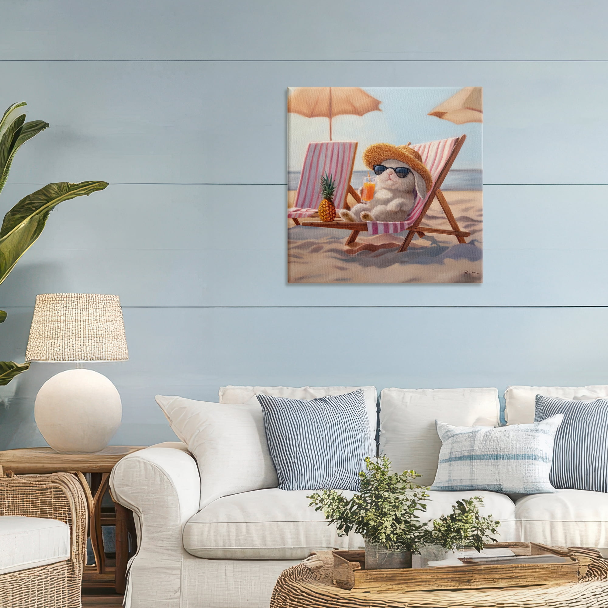 Beach Bun Relaxation Canvas Wall Art, design by Lucia Heffernan