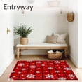 thumbnail image 3 of ODIKA 5'x7' Machine Washable Non-Slip Area Rug, Snowy Wonderland Jolly Checkered Seasonal Hearth High Traffic Rug, Red, 651631, 3 of 7